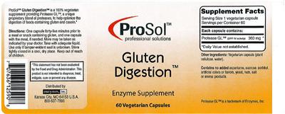 Photo of the ProSol Gluten Digestion label