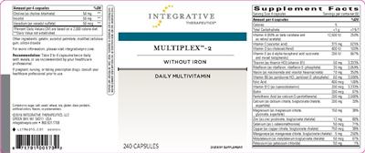 Photo of the Integrative Therapeutics Multiplex-2 Without Iron label