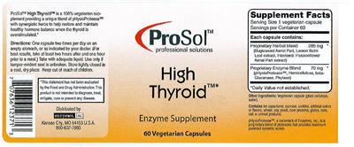 Photo of the ProSol High Thyroid label