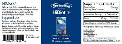 Photo of the Allergy Research Group HiBiotin label
