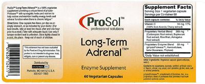 Photo of the ProSol Long-Term Adrenal label