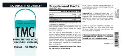 TMG Trimethylglycine 750 mg