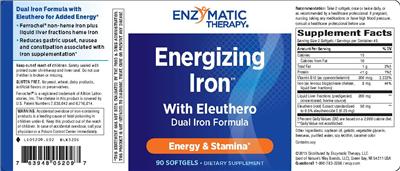 Photo of the Enzymatic Therapy Energizing Iron With Eleuthero label