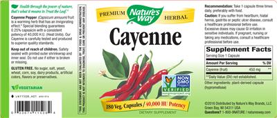 Photo of the Nature's Way Cayenne label