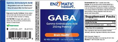 Photo of the Enzymatic Therapy GABA 250 mg label