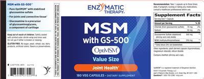 Photo of the Nature's Way MSM With GS-500 label