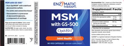 Photo of the Nature's Way MSM With GS-500 label
