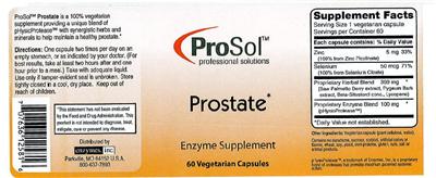 Photo of the ProSol Prostate label