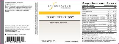 Photo of the Integrative Therapeutics First Intention label