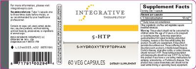 Photo of the Integrative Therapeutics 5-HTP label