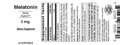 Photo of the Indiana Botanic Gardens Melatonin 5 mg label