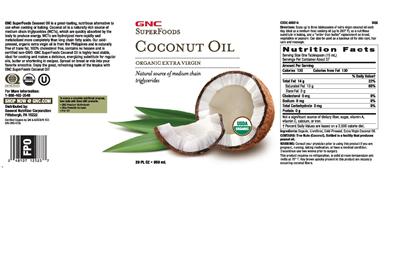 Photo of the GNC SuperFoods Coconut Oil label