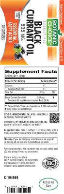 Photo of the Botanic Choice Black Currant Oil 535 mg label