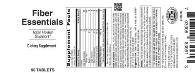 Photo of the Indiana Botanic Gardens Fiber Essentials label