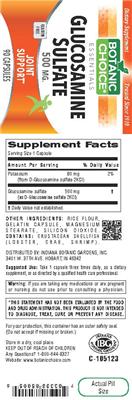 Photo of the Botanic Choice Glucosamine Sulfate 500 mg label