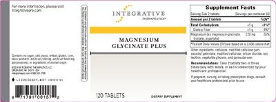 Photo of the Integrative Therapeutics Magnesium Glycinate Plus label