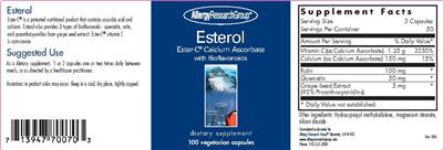 Photo of the Allergy Research Group Esterol label