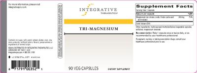 Photo of the Integrative Therapeutics Tri-Magnesium label