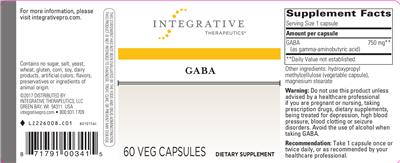 Photo of the Integrative Therapeutics GABA label