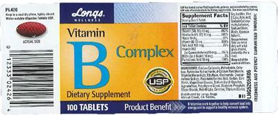 Photo of the Longs Wellness Vitamin B Complex label