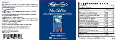 Photo of the Allergy Research Group MultiMin label