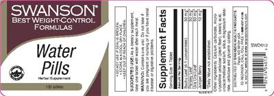 Photo of the Swanson Best Weight-Control Formulas Water Pills label