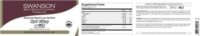 Photo of the Swanson Best Weight-Control Formulas Opti-Whey With PGX label