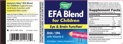 Photo of the Nature's Way EFA Blend For Children label