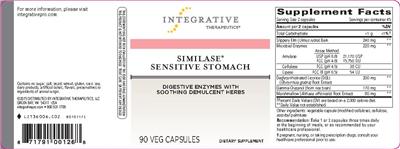 Photo of the Integrative Therapeutics Similase Sensitive Stomach label