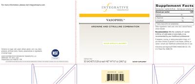 Photo of the Integrative Therapeutics Vasophil Sour Apple Flavored label