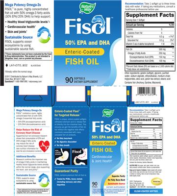 Photo of the Nature's Way Fisol Enteric-Coated Fish Oil label