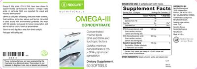 Photo of the NeoLife Nutritionals Omega-III Concentrate label