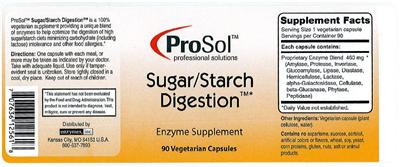 Photo of the ProSol Sugar/Starch Digestion label