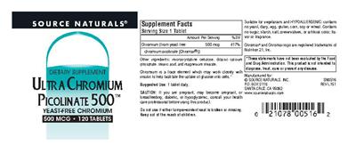 Ultra Chromium Picolinate 500 500 mcg