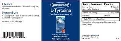 Photo of the Allergy Research Group L-Tyrosine label
