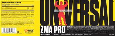Photo of the Universal ZMA Pro label