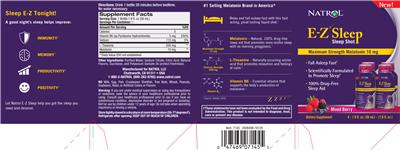 Photo of the Natrol E-Z Sleep Mixed Berry label