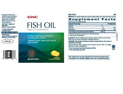 Photo of the GNC Fish Oil Lemon label