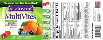 Photo of the vitafusion MultiVites label