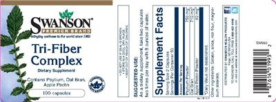 Photo of the Swanson Premium Brand Tri-Fiber Complex label