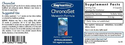 Photo of the Allergy Research Group ChronoSet label