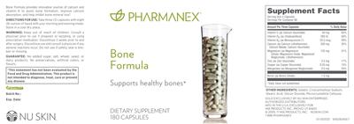 Photo of the Pharmanex Bone Formula label
