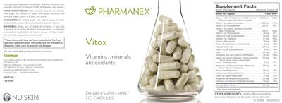 Photo of the Pharmanex Vitox label