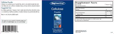 Photo of the Allergy Research Group Cellulose Powder label