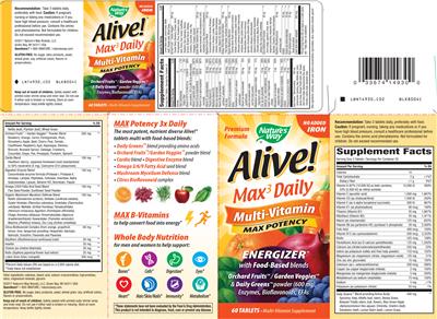 Photo of the Nature's Way Alive! Max3 Daily No Added Iron label