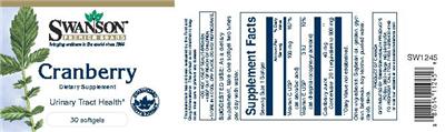 Photo of the Swanson Premium Brand Cranberry label