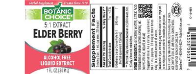 Photo of the Botanic Choice Elder Berry label