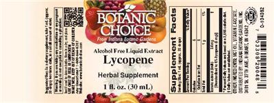 Photo of the Botanic Choice Lycopene label