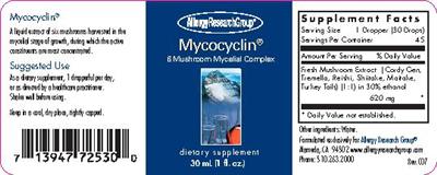 Photo of the Allergy Research Group Mycocyclin label