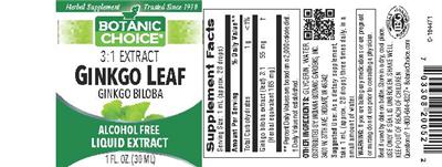 Photo of the Botanic Choice Ginkgo Leaf label